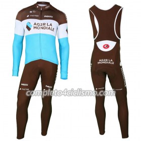 Completo Maglia ML + Pantaloncino con bretelle ML 2018 AG2R La Mondiale N002